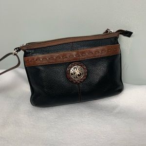 Brighton Leather Crossbody Purse Built-In Wallet